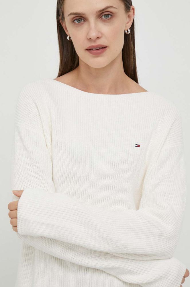 Бавовняний светр Tommy Hilfiger колір бежевий легкий (3516208)