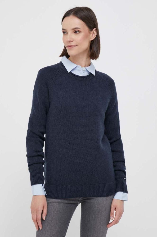 Вовняний светр Tommy Hilfiger жіночий колір синій легкий (3426207)
