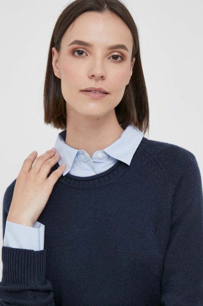 Вовняний светр Tommy Hilfiger жіночий колір синій легкий (3426207) фото 4
