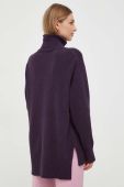 Светр з домішкою вовни Trussardi жіночий колір фіолетовий легкий гольф