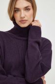 Светр з домішкою вовни Trussardi жіночий колір фіолетовий легкий гольф