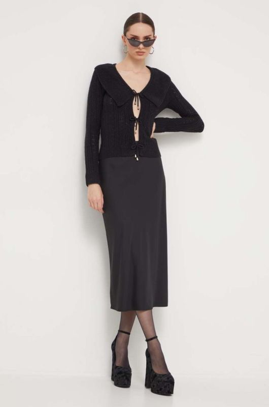 Кардиган з домішкою вовни Blugirl Blumarine колір чорний фото 2