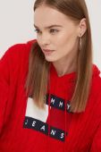 Светр Tommy Jeans жіночий колір червоний