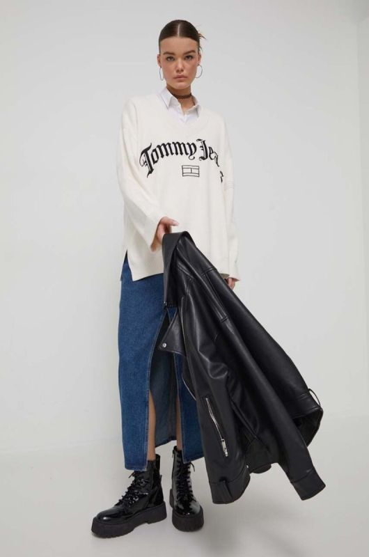 Светр Tommy Jeans жіночий колір бежевий (3578531) фото 2