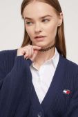 Бавовняний кардиган Tommy Jeans колір синій