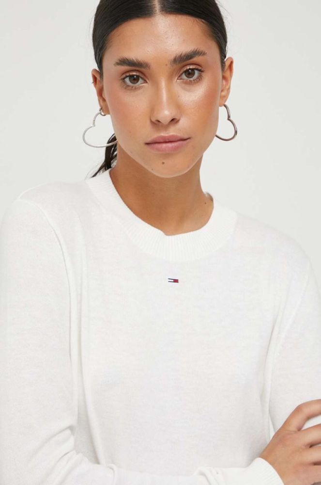 Светр Tommy Jeans жіночий колір бежевий легкий (3432040) фото 4
