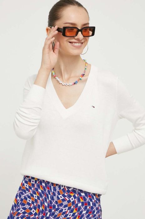 Светр Tommy Jeans жіночий колір бежевий легкий гольф (3426238)