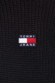 Бавовняний светр Tommy Jeans колір чорний півгольф (3538714)