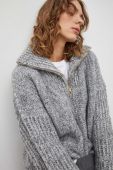 Вовняний светр BA&SH жіночий колір сірий теплий гольф