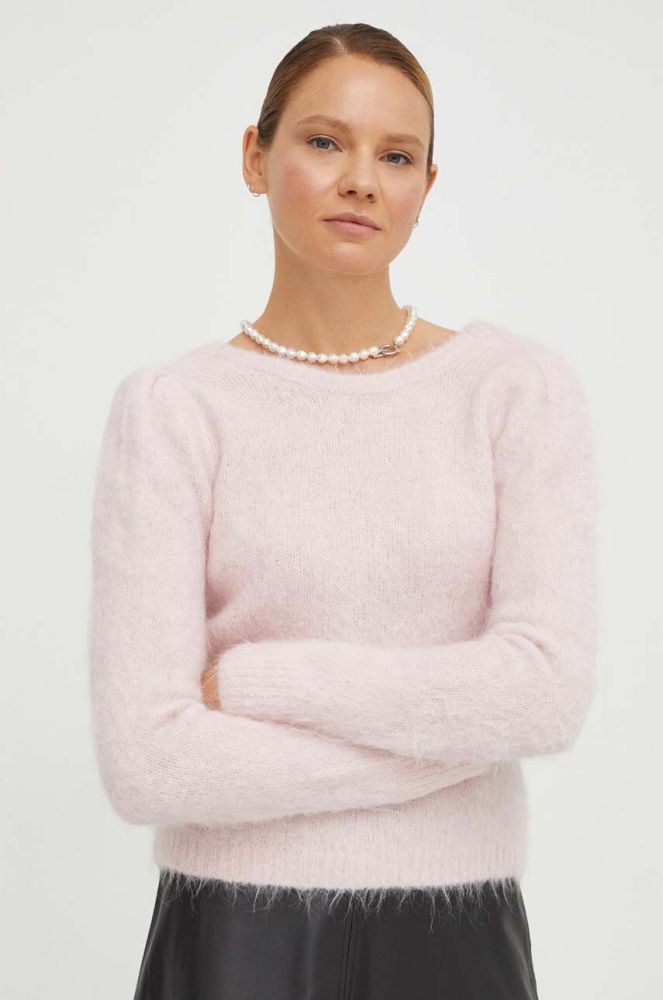 Вовняний светр BA&SH жіночий колір рожевий (3610731)