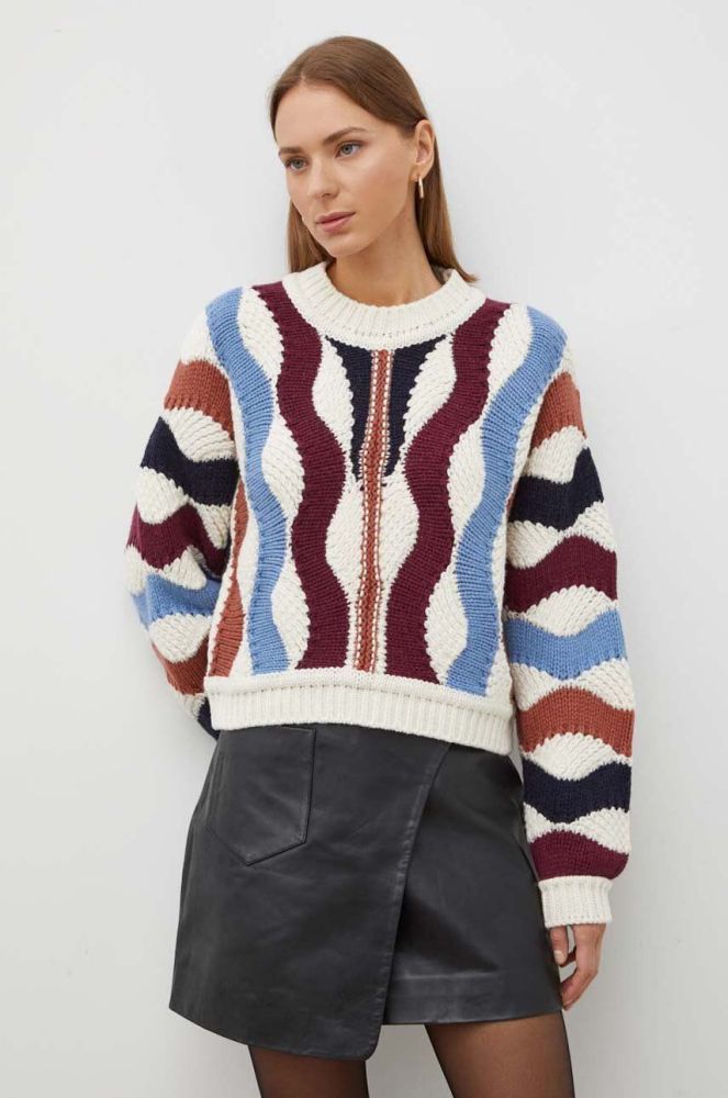 Вовняний светр BA&SH жіночий колір бежевий теплий
