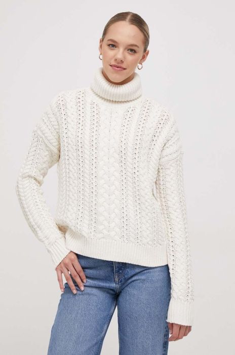 Светр Lauren Ralph Lauren жіночий колір бежевий теплий гольф