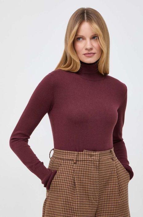 Вовняний светр Patrizia Pepe жіночий колір фіолетовий легкий гольф