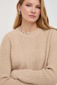 Светр з домішкою вовни Patrizia Pepe жіночий колір бежевий