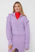 Светр Patrizia Pepe жіночий колір фіолетовий гольф