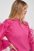 Вовняний светр Patrizia Pepe жіночий колір рожевий півгольф (3654062)