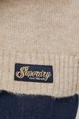 Светр Superdry жіночий колір бежевий півгольф