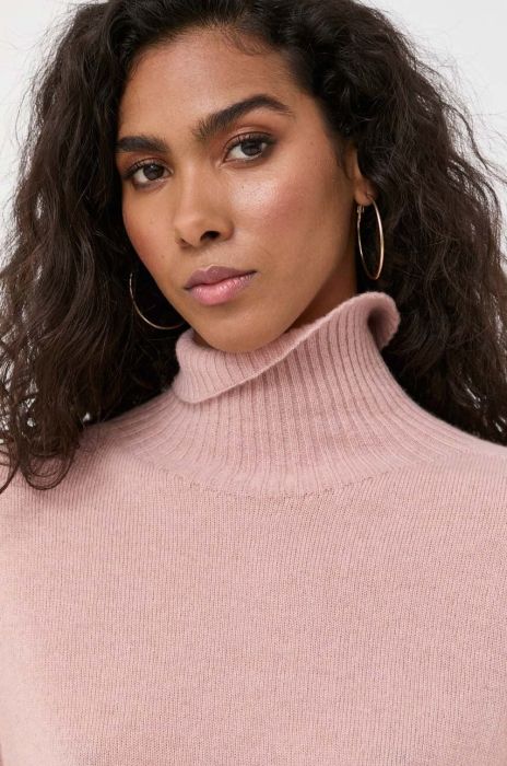 Светр з кашеміру Twinset колір рожевий легкий гольф