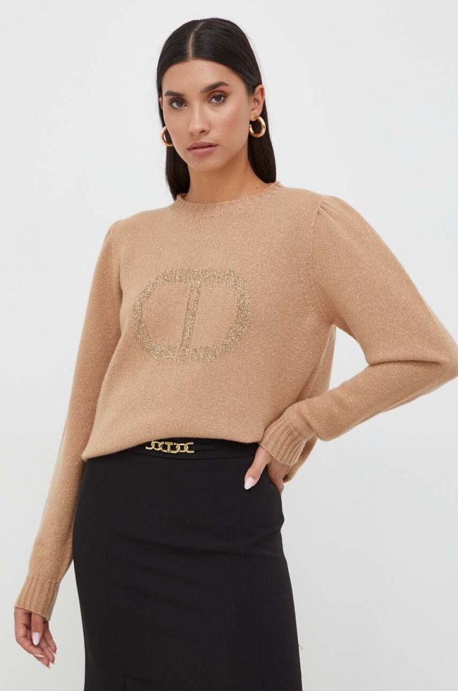 Вовняний светр Twinset жіночий колір бежевий (3588968)