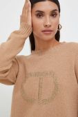 Вовняний светр Twinset жіночий колір бежевий (3588968)