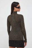 Светр Twinset жіночий колір чорний легкий півгольф