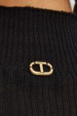 Вовняний светр Twinset жіночий колір чорний легкий півгольф