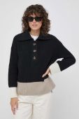 Светр з домішкою вовни Barbour жіночий колір чорний теплий