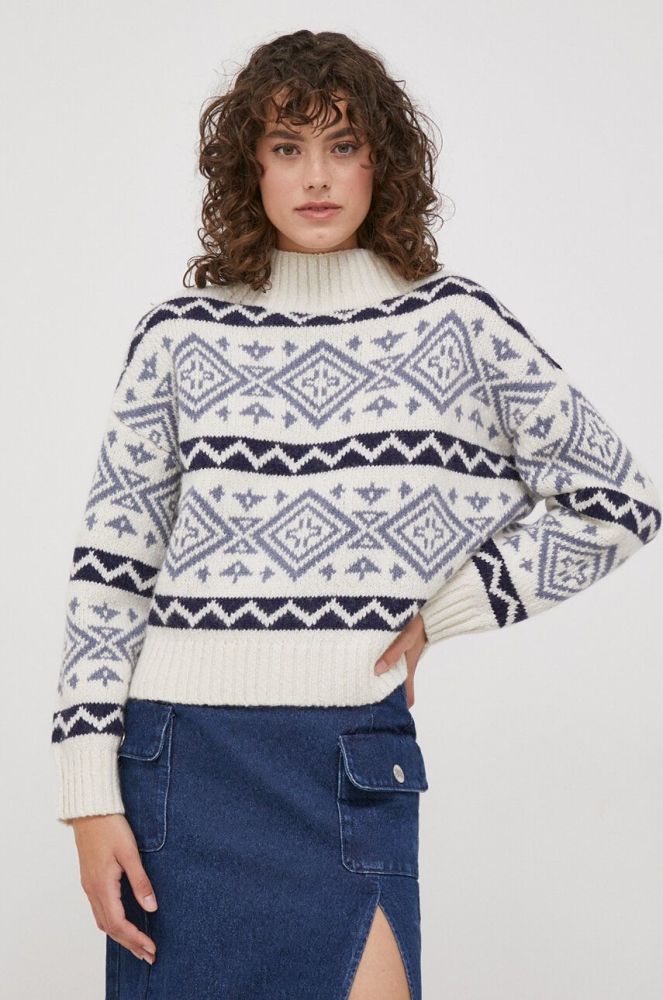 Вовняний светр Polo Ralph Lauren жіночий колір бежевий теплий