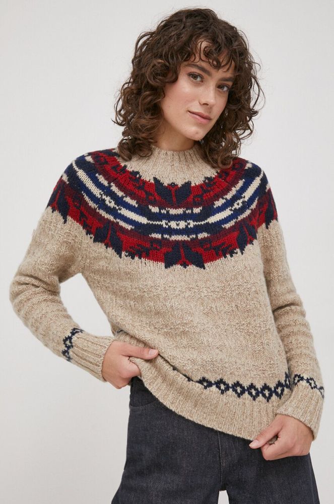 Вовняний светр Polo Ralph Lauren жіночий колір бежевий (3639401)
