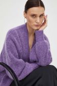 Вовняний кардиган Won Hundred колір фіолетовий теплий