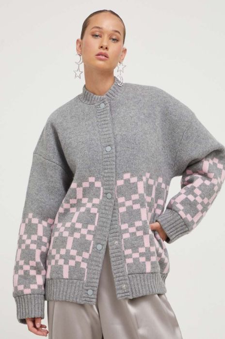 Вовняний кардиган Stine Goya колір сірий теплий