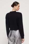 Кардиган з домішкою вовни Rotate колір чорний легкий