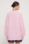 Вовняний светр Rotate жіночий колір рожевий теплий