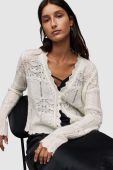 Джемпер AllSaints VANESSA CARDIGAN жіночий колір білий легкий