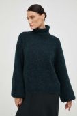 Вовняний светр Gestuz жіночий колір зелений теплий гольф