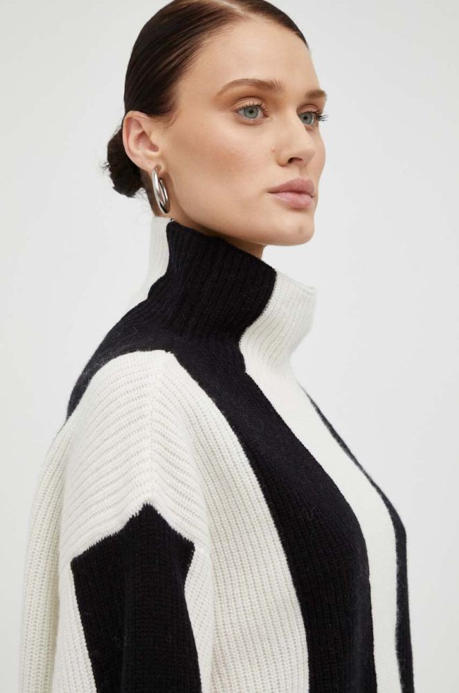 Вовняний светр Gestuz жіночий колір чорний півгольф