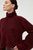 Вовняний светр Gestuz Manda жіночий колір бордовий гольф