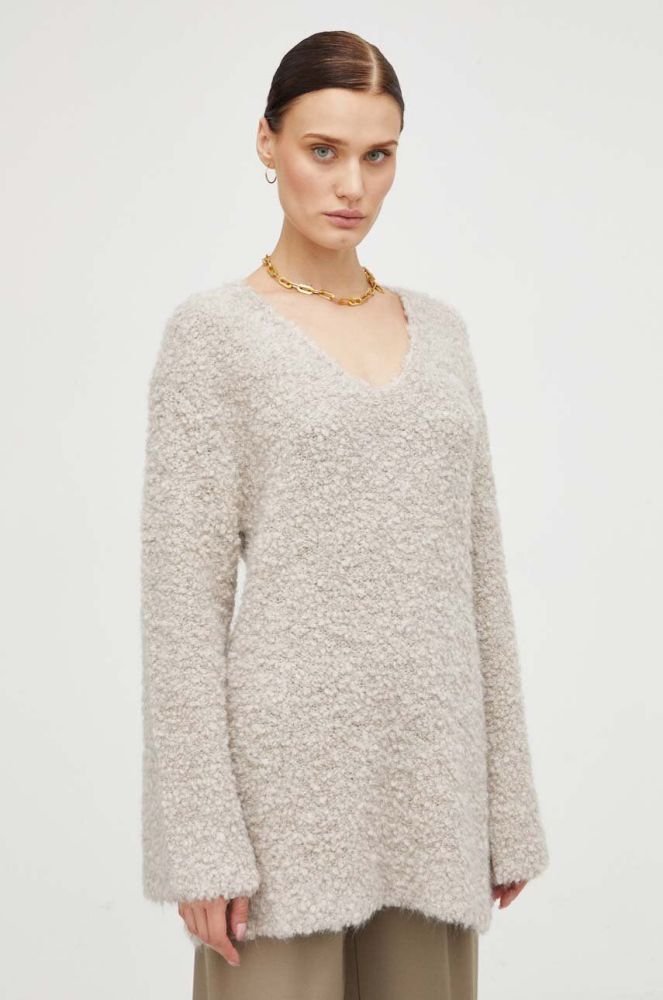 Вовняний светр By Malene Birger жіночий колір бежевий теплий
