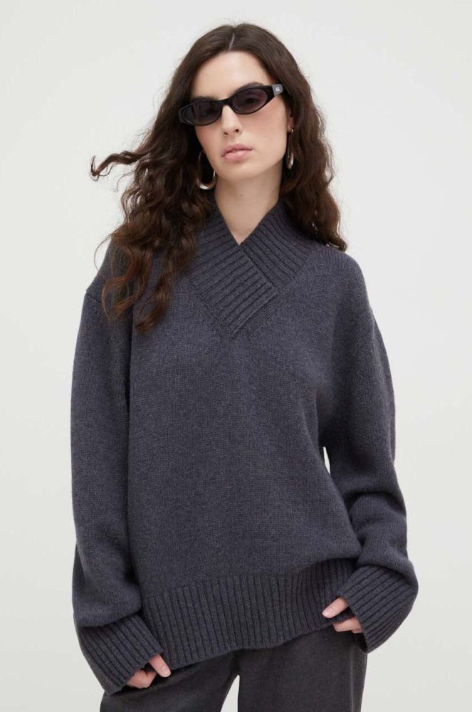 Вовняний светр Lovechild жіночий колір сірий