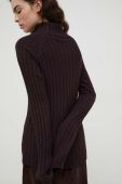 Светр з домішкою вовни Lovechild жіночий колір коричневий легкий півгольф