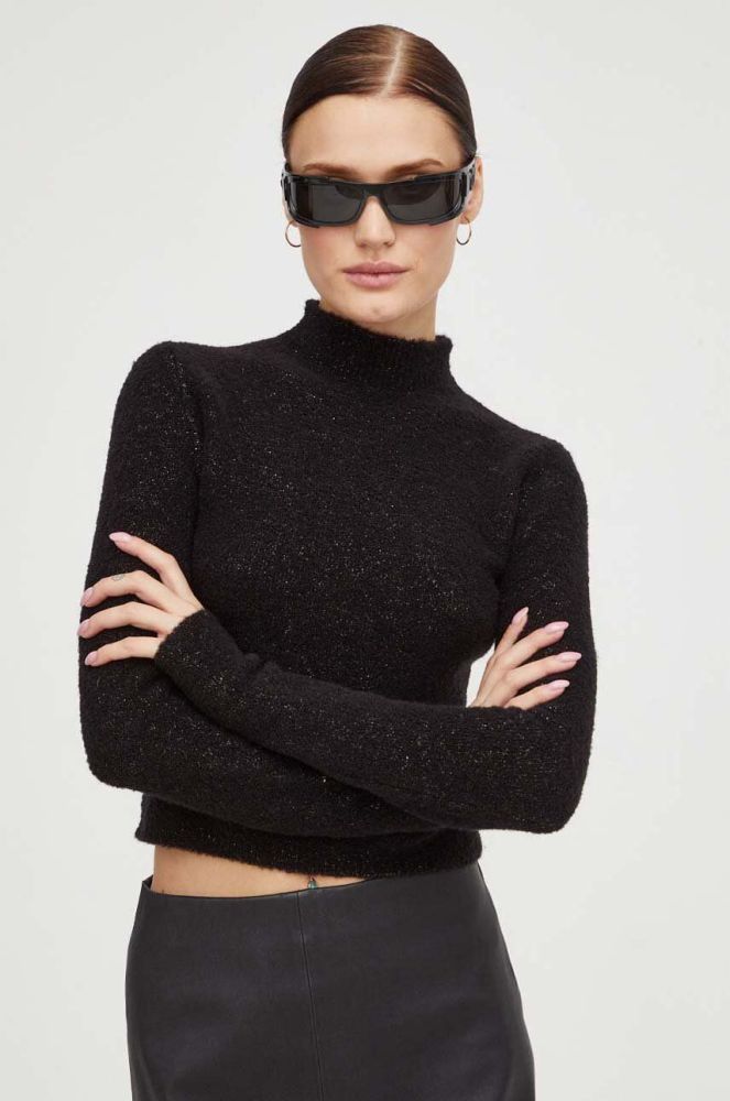 Вовняний светр Drykorn жіночий колір чорний півгольф