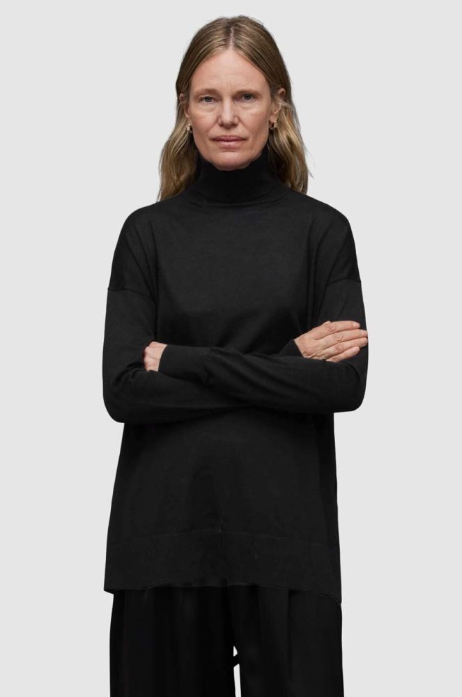 Вовняний светр AllSaints GALA MERINO жіночий колір чорний гольф