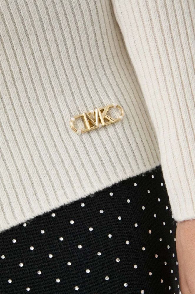 Вовняний светр MICHAEL Michael Kors жіночий колір бежевий фото 5
