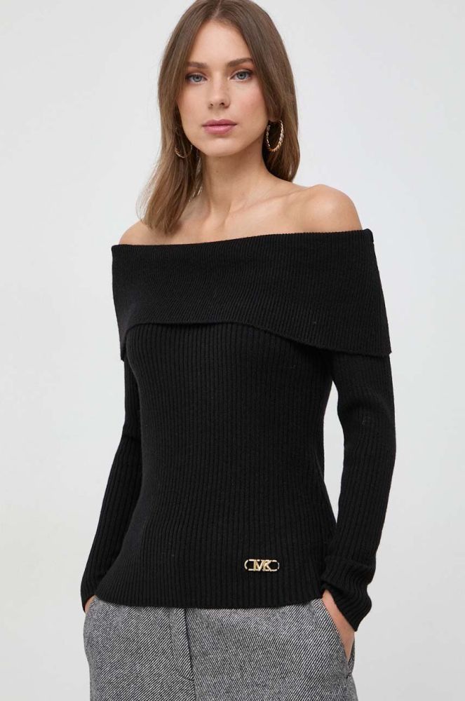 Вовняний светр MICHAEL Michael Kors жіночий колір чорний