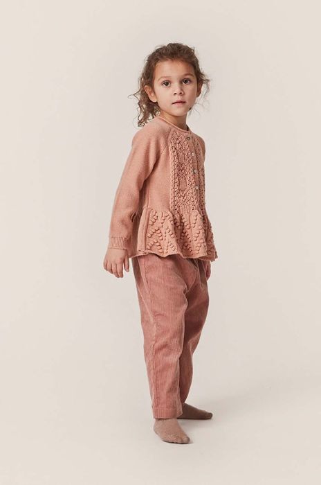 Дитячий вовняний кардиган Konges Sl?jd колір бежевий легкий (3524464)