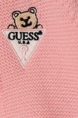Дитячий бавовняний кардиган Guess колір рожевий