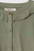 Дитячий бавовняний кардиган Guess колір зелений легкий