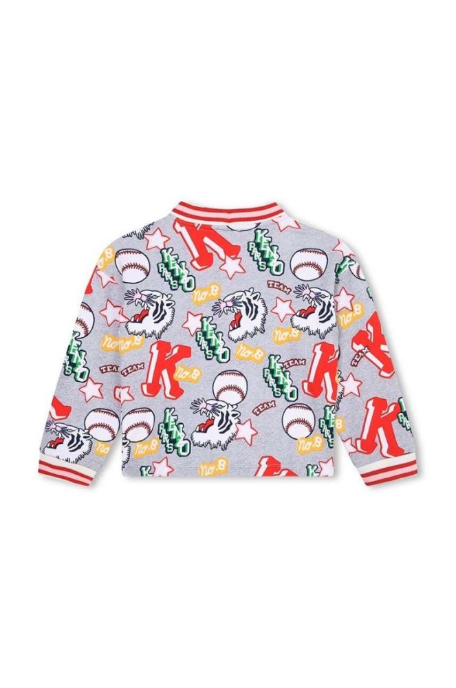 Дитячий бавовняний кардиган Kenzo Kids колір сірий (3410961) фото 2