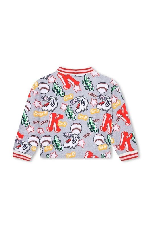 Дитячий бавовняний кардиган Kenzo Kids колір сірий (3410967) фото 2