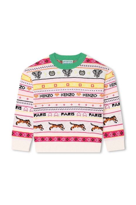 Дитячий светр з домішкою вовни Kenzo Kids колір бежевий (3516212)